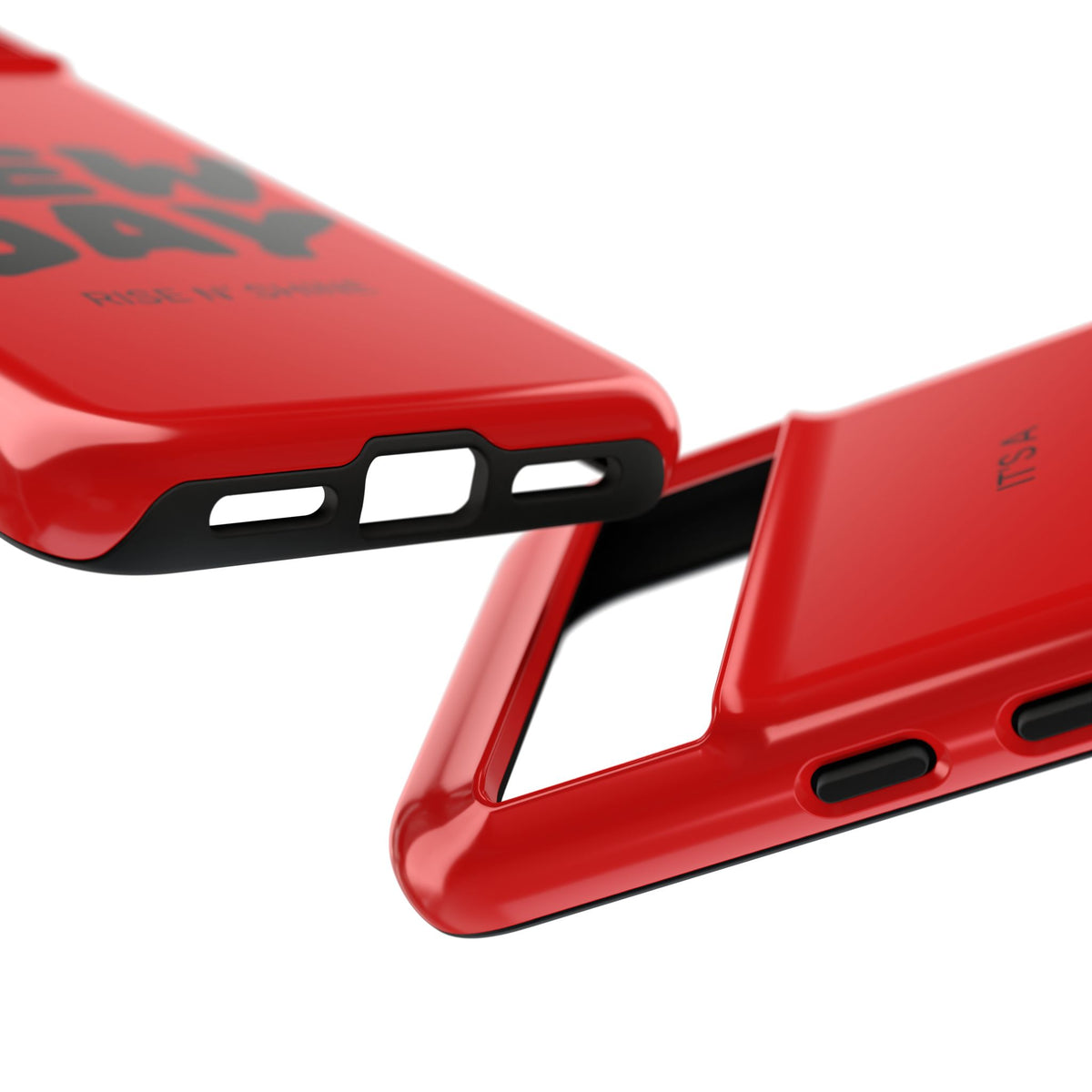 Red 'It's a New Day - Rise N' Shine' Phone Case — Motivational Protective Cover