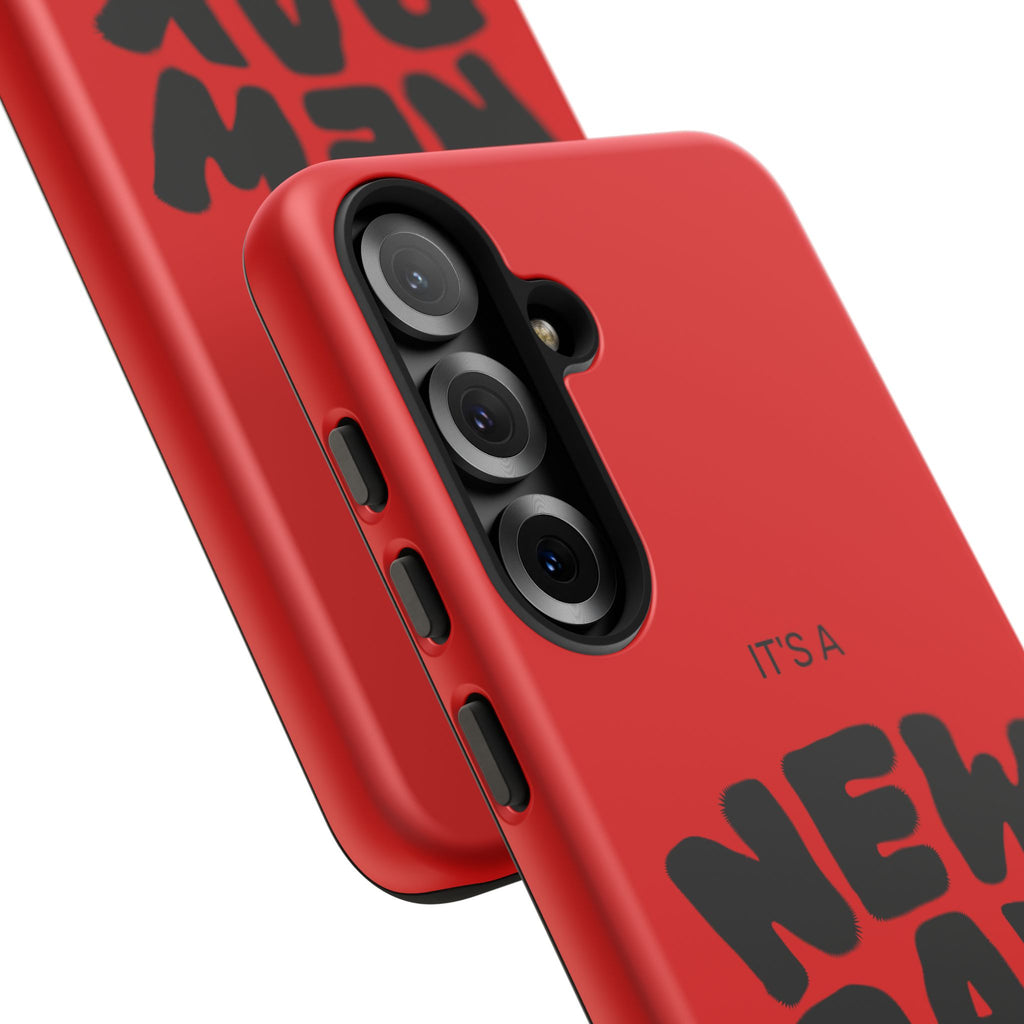 Red 'It's a New Day - Rise N' Shine' Phone Case — Motivational Protective Cover