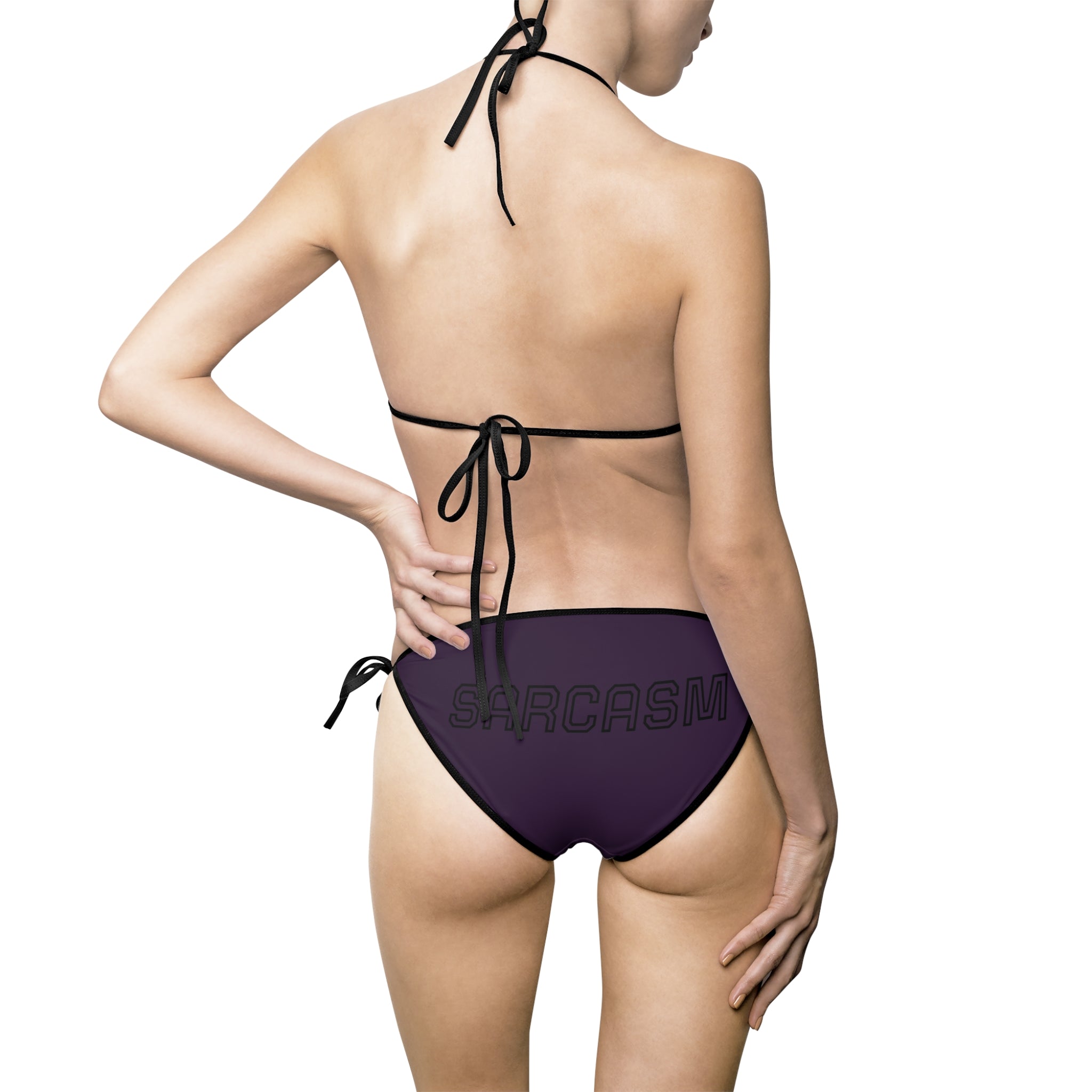 Star Print Tie-Side Bikini – Purple Triangle Swimsuit