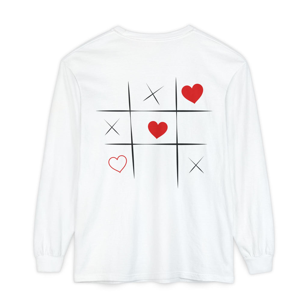 Long Sleeve Tee — Rock Hand Front & Tic‑Tac‑Heart Back