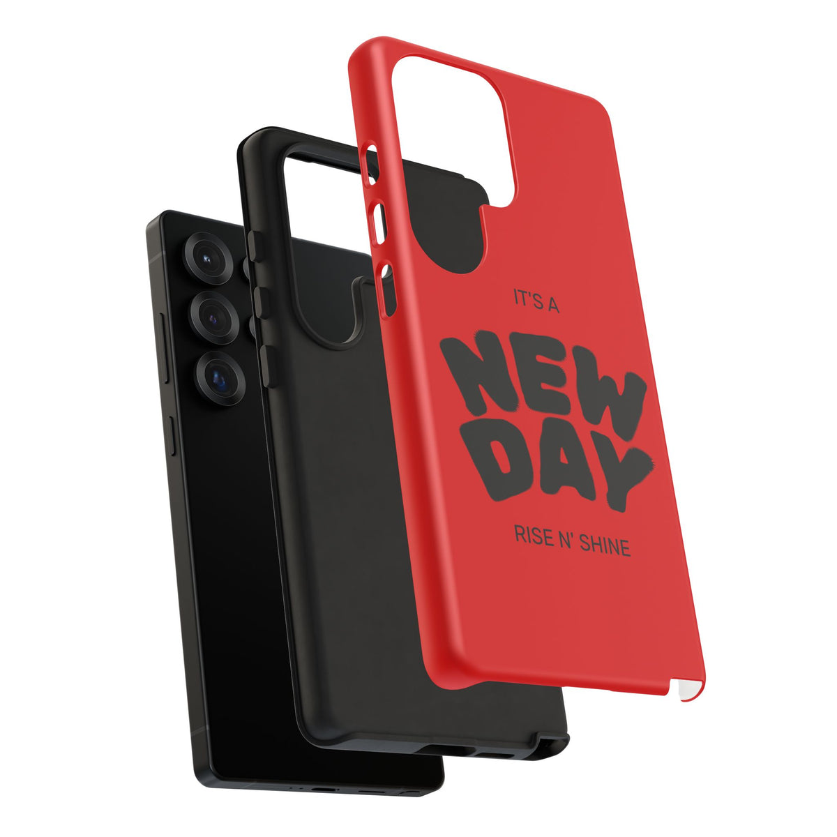 Red 'It's a New Day - Rise N' Shine' Phone Case — Motivational Protective Cover