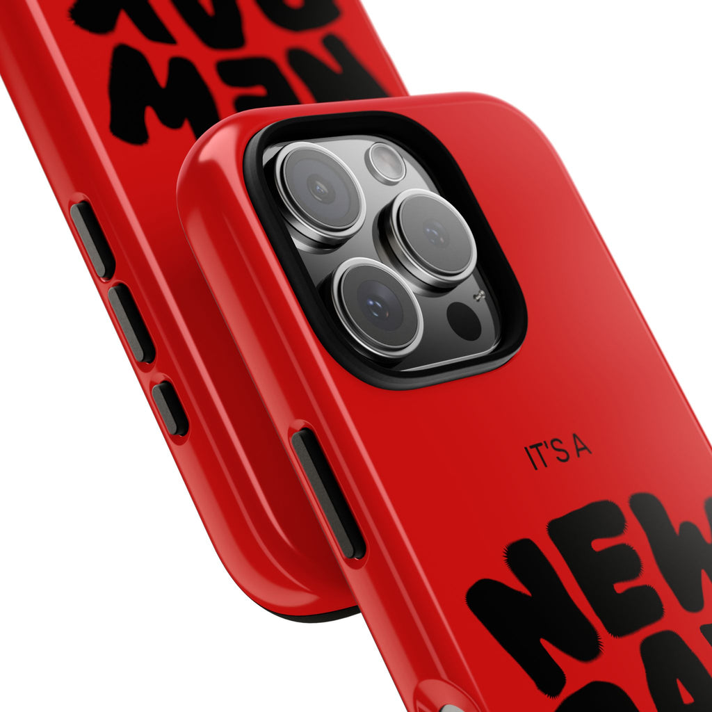 Red 'It's a New Day - Rise N' Shine' Phone Case — Motivational Protective Cover