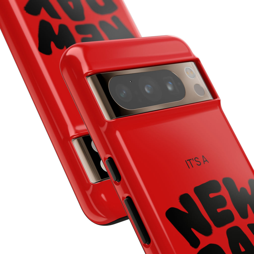 Red 'It's a New Day - Rise N' Shine' Phone Case — Motivational Protective Cover