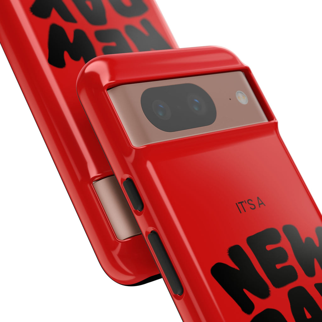 Red 'It's a New Day - Rise N' Shine' Phone Case — Motivational Protective Cover