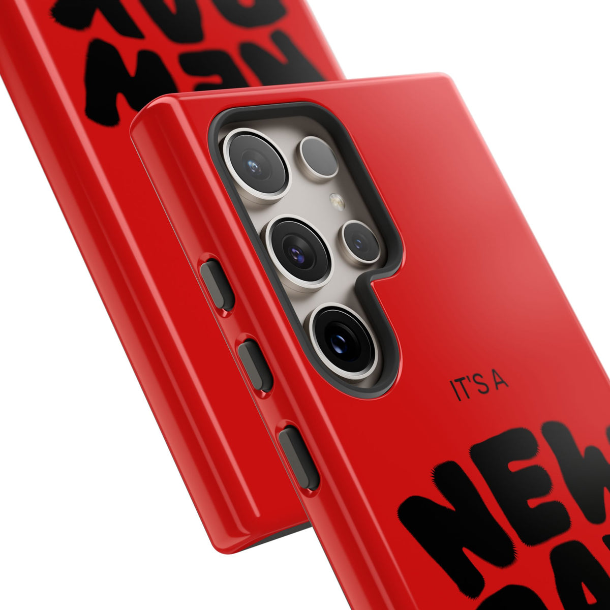 Red 'It's a New Day - Rise N' Shine' Phone Case — Motivational Protective Cover