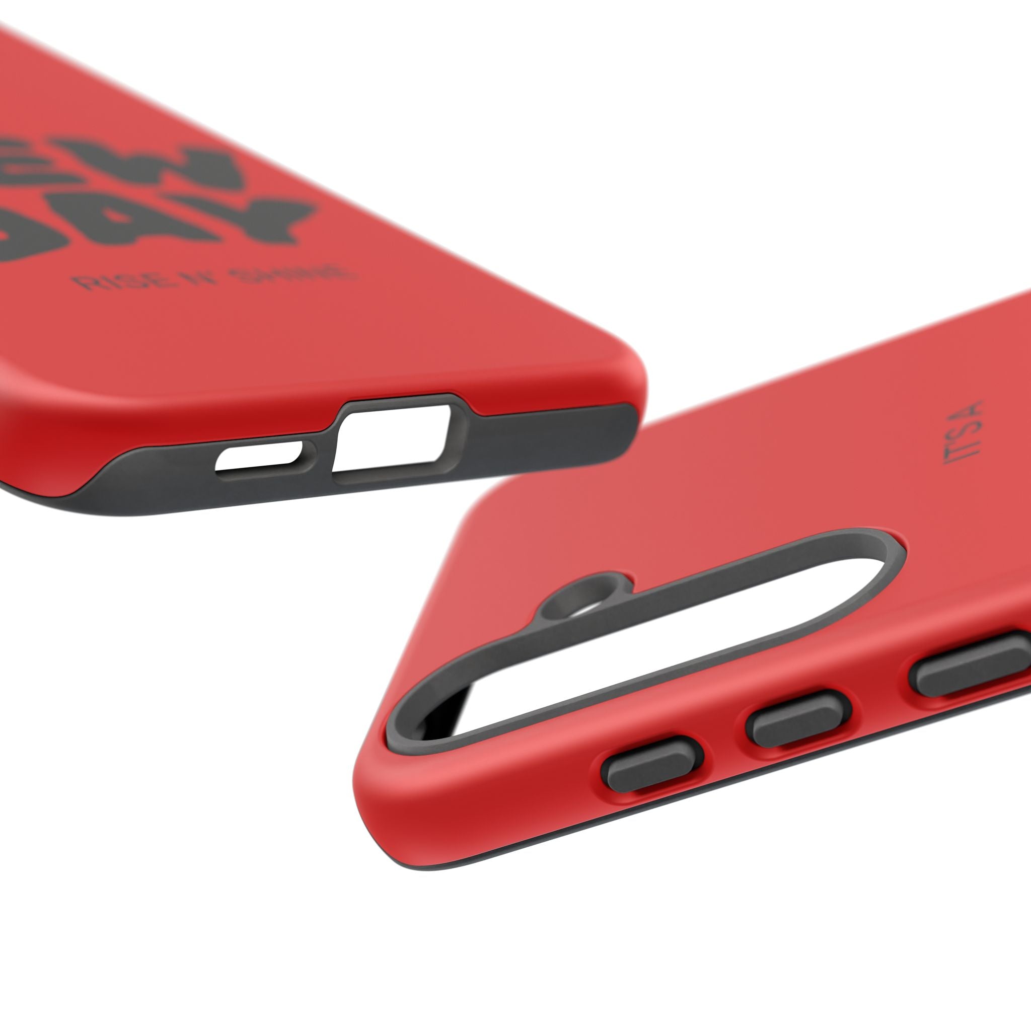 Red 'It's a New Day - Rise N' Shine' Phone Case — Motivational Protective Cover