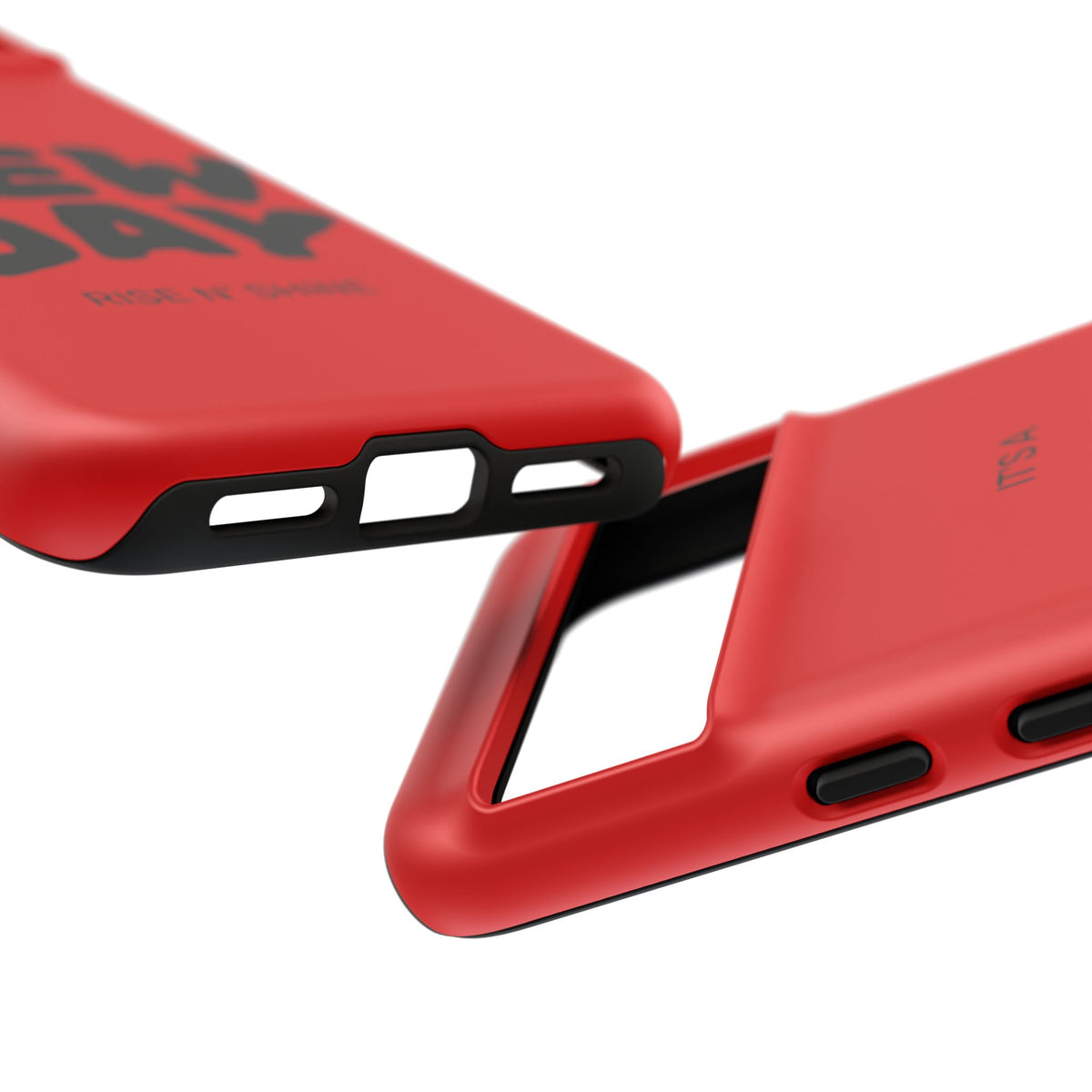 Red 'It's a New Day - Rise N' Shine' Phone Case — Motivational Protective Cover