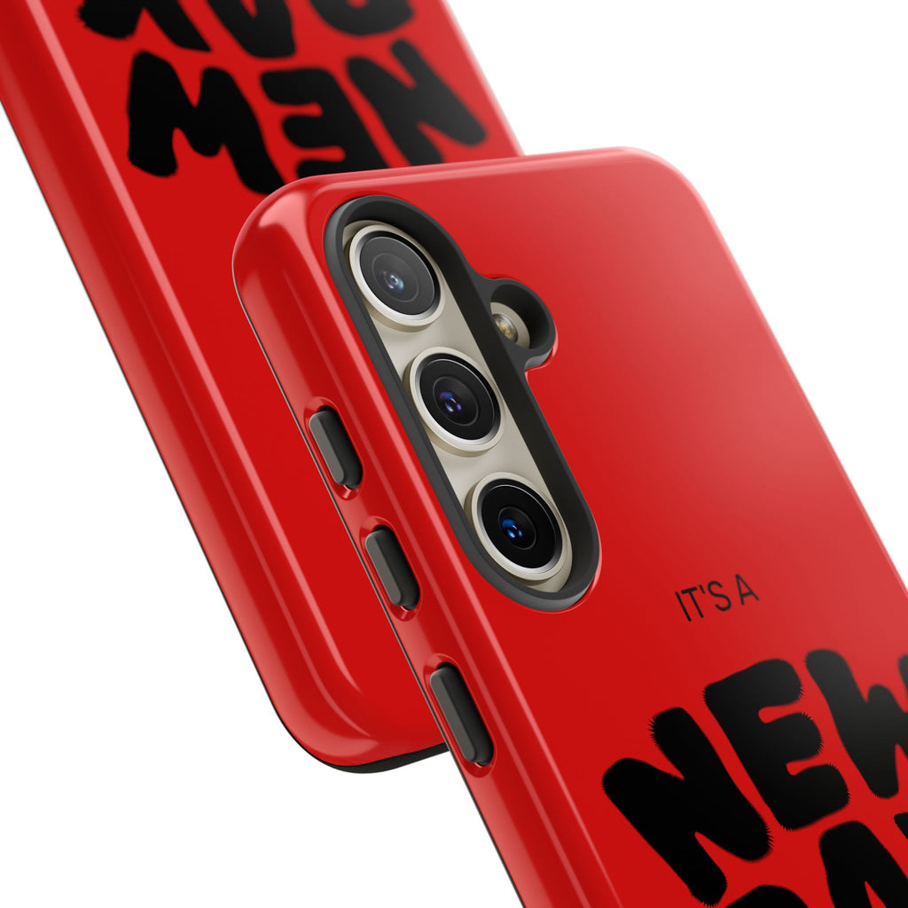 Red 'It's a New Day - Rise N' Shine' Phone Case — Motivational Protective Cover