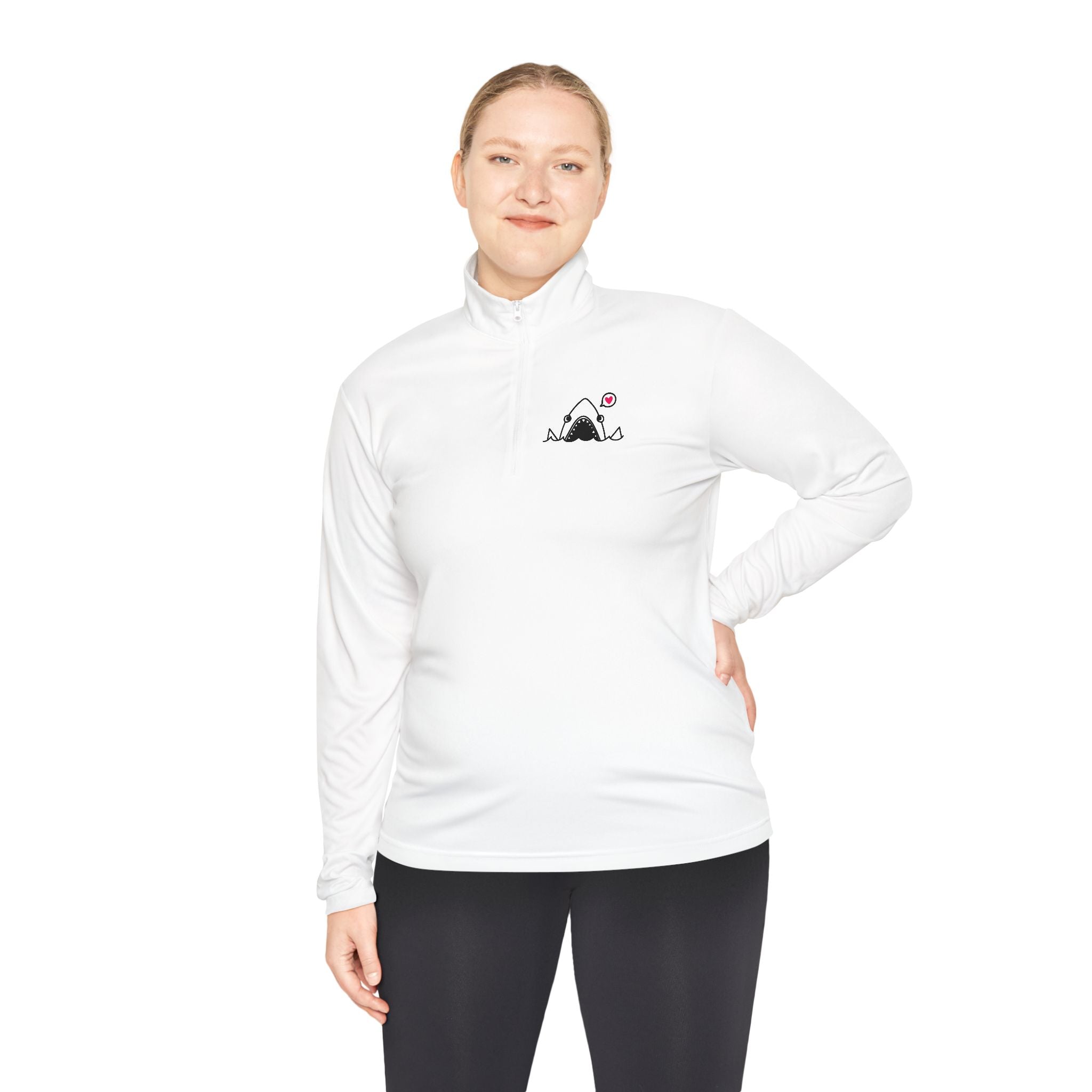 Quarter-Zip Pullover — Minimalist Coffee Skate Design (’take a sip’)