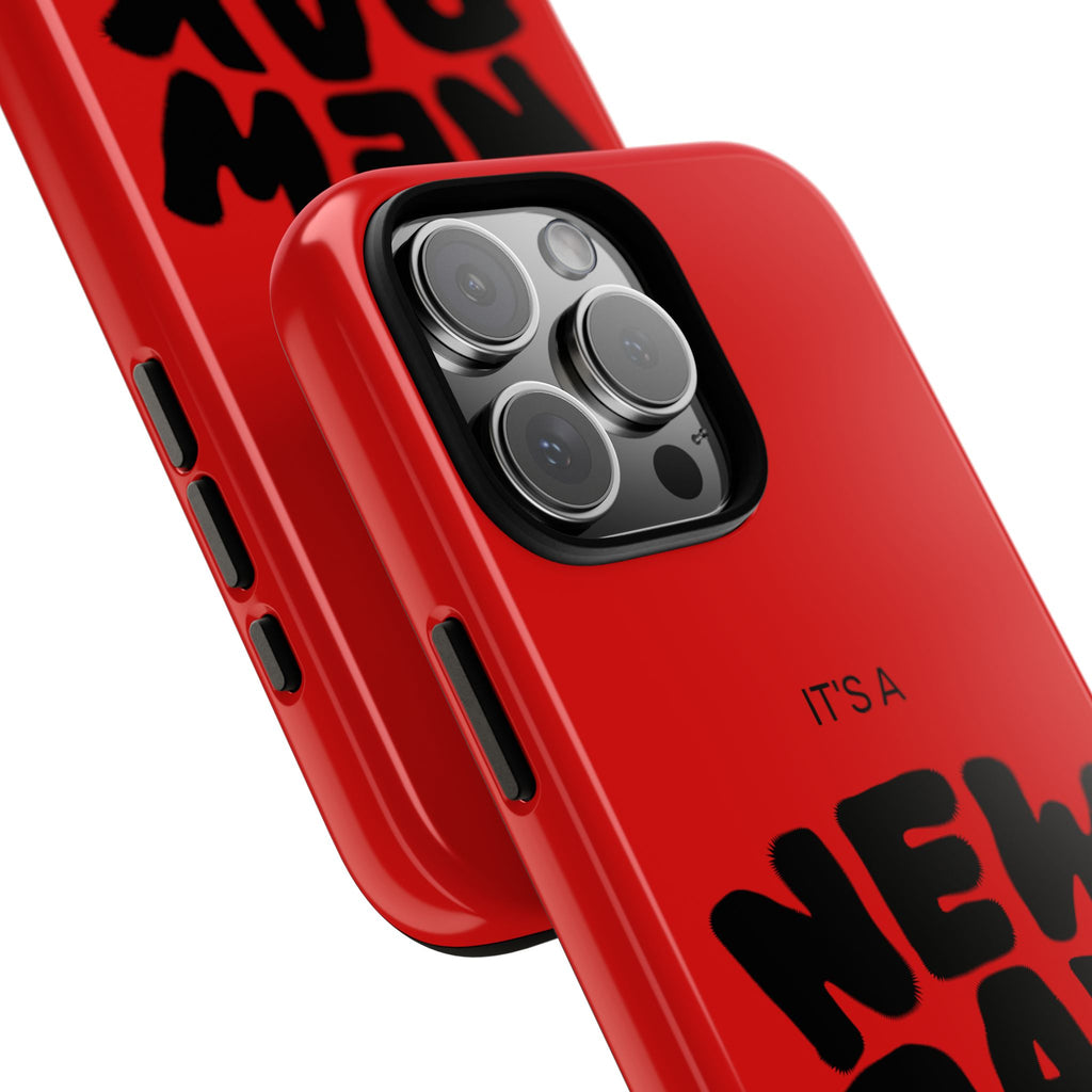 Red 'It's a New Day - Rise N' Shine' Phone Case — Motivational Protective Cover