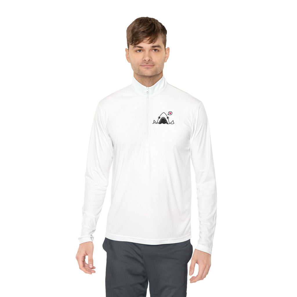 Quarter-Zip Pullover — Minimalist Coffee Skate Design (’take a sip’)