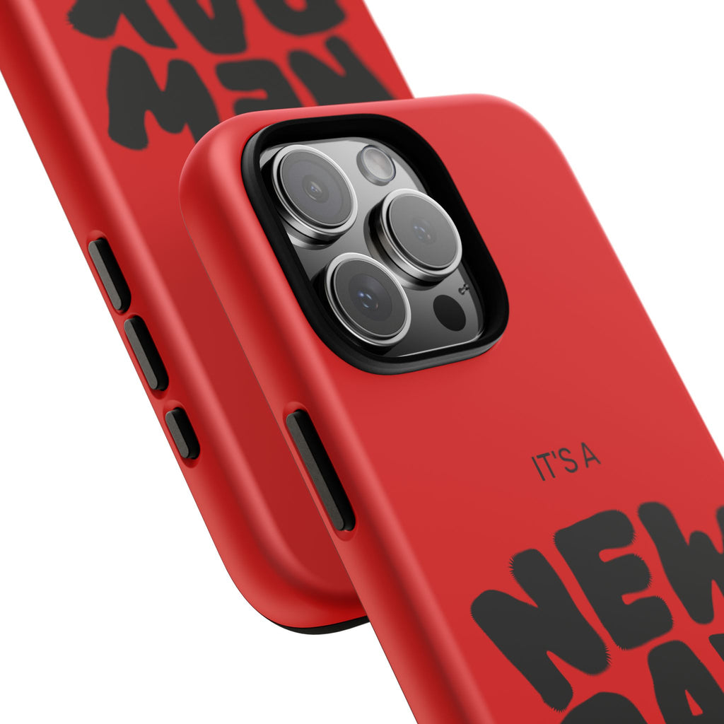 Red 'It's a New Day - Rise N' Shine' Phone Case — Motivational Protective Cover