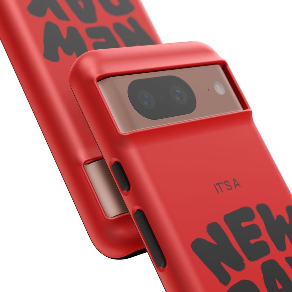 Red 'It's a New Day - Rise N' Shine' Phone Case — Motivational Protective Cover