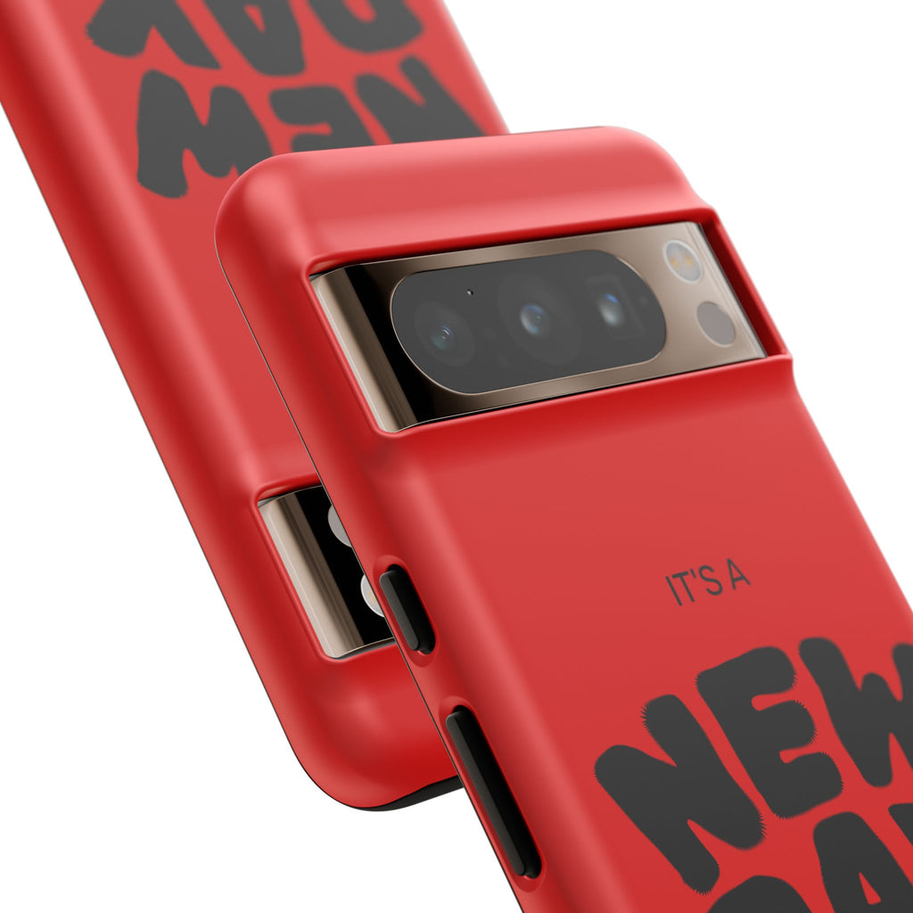 Red 'It's a New Day - Rise N' Shine' Phone Case — Motivational Protective Cover