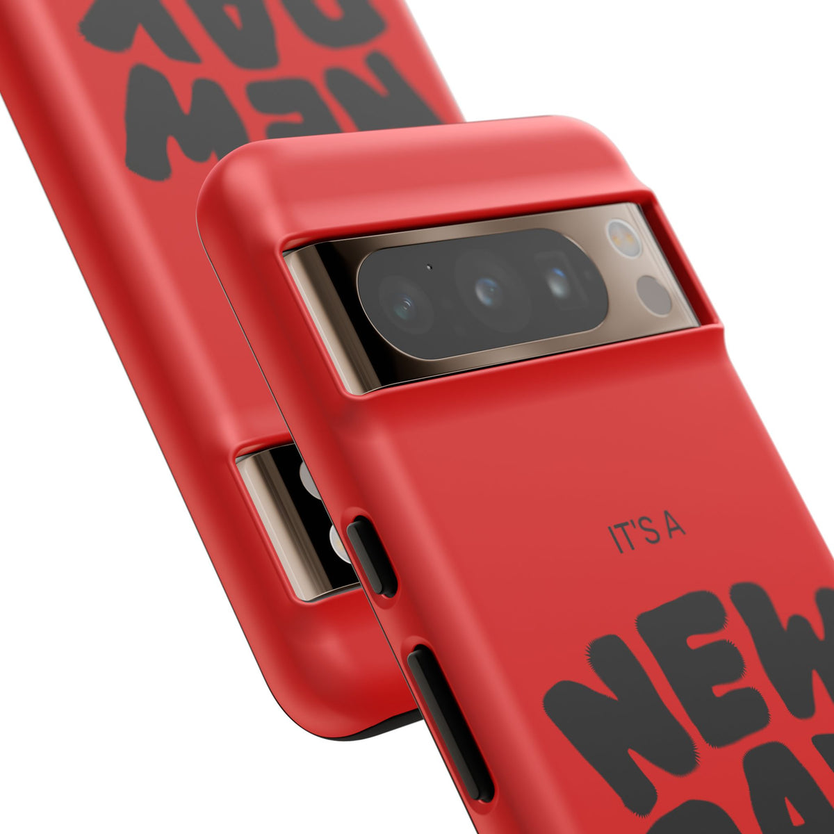 Red 'It's a New Day - Rise N' Shine' Phone Case — Motivational Protective Cover