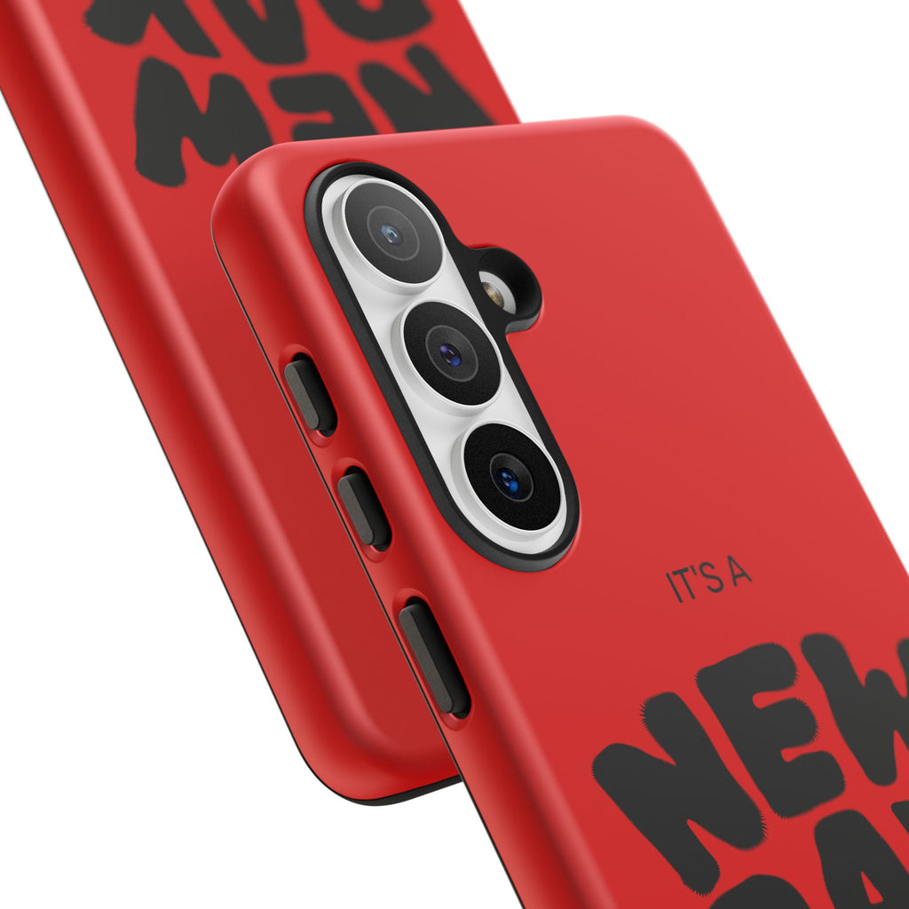 Red 'It's a New Day - Rise N' Shine' Phone Case — Motivational Protective Cover
