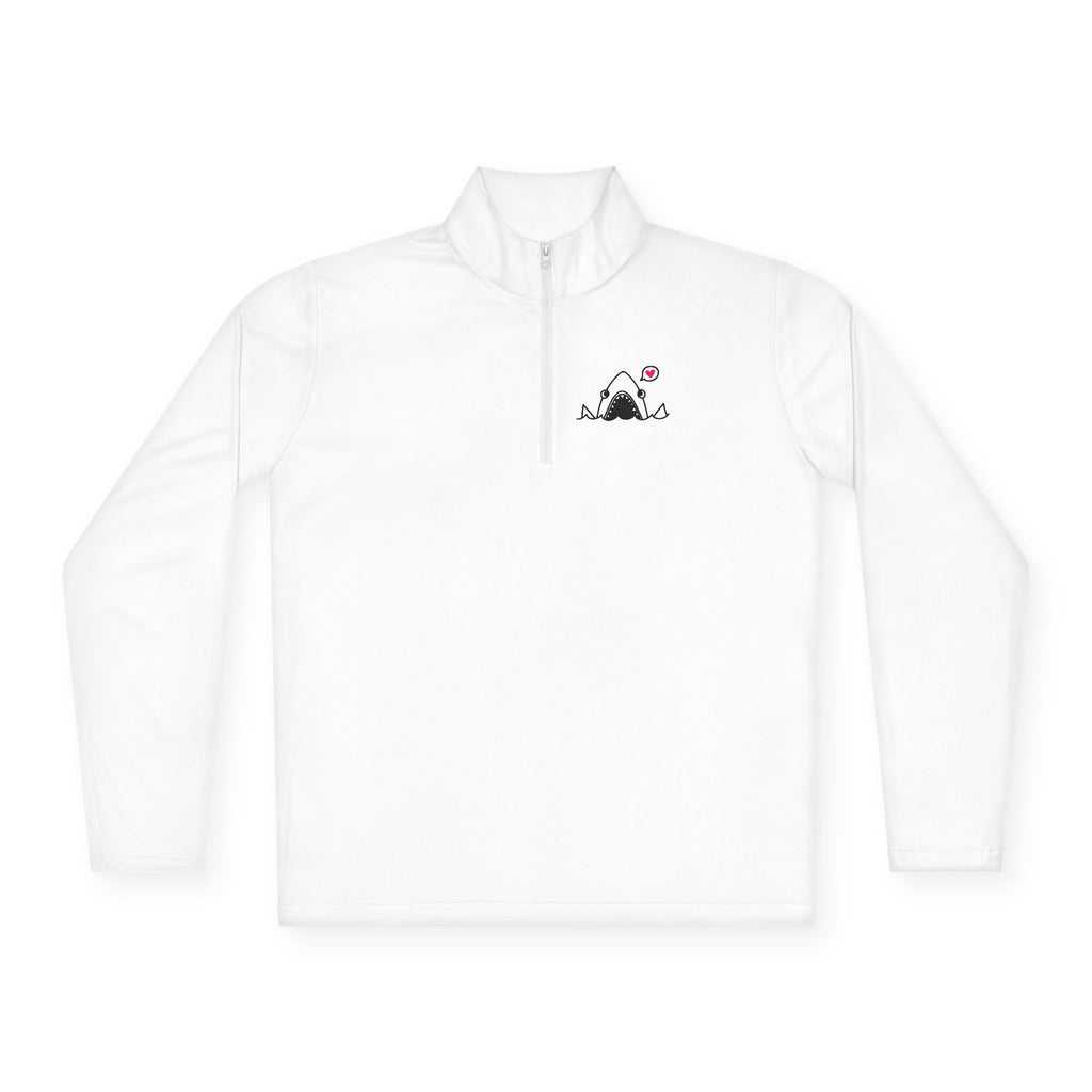 Quarter-Zip Pullover — Minimalist Coffee Skate Design (’take a sip’)