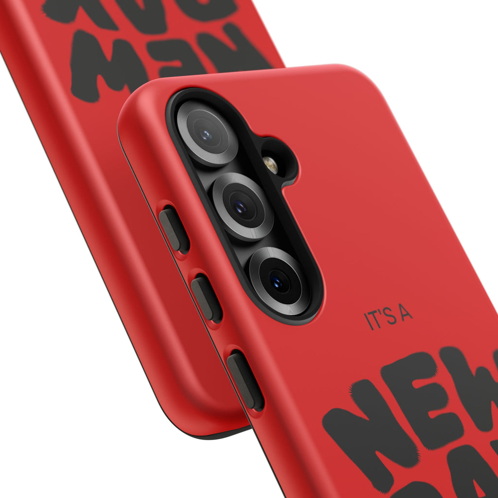 Red 'It's a New Day - Rise N' Shine' Phone Case — Motivational Protective Cover