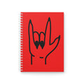 Red Cat Love Spiral Notebook — Cute Black Cat Illustration Journal