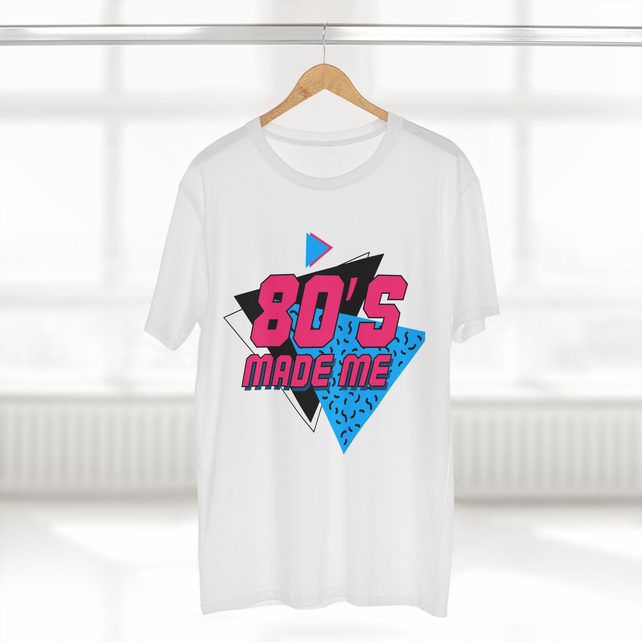 80's Made Me T-Shirt — Retro 1980s Neon Geometric Tee