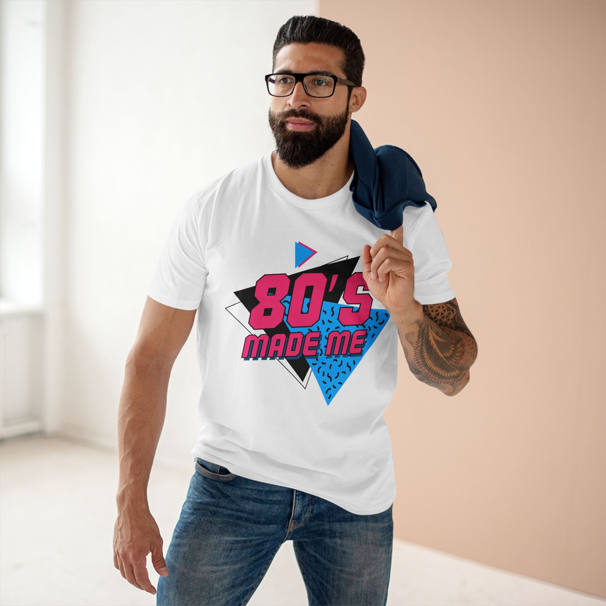 80's Made Me T-Shirt — Retro 1980s Neon Geometric Tee