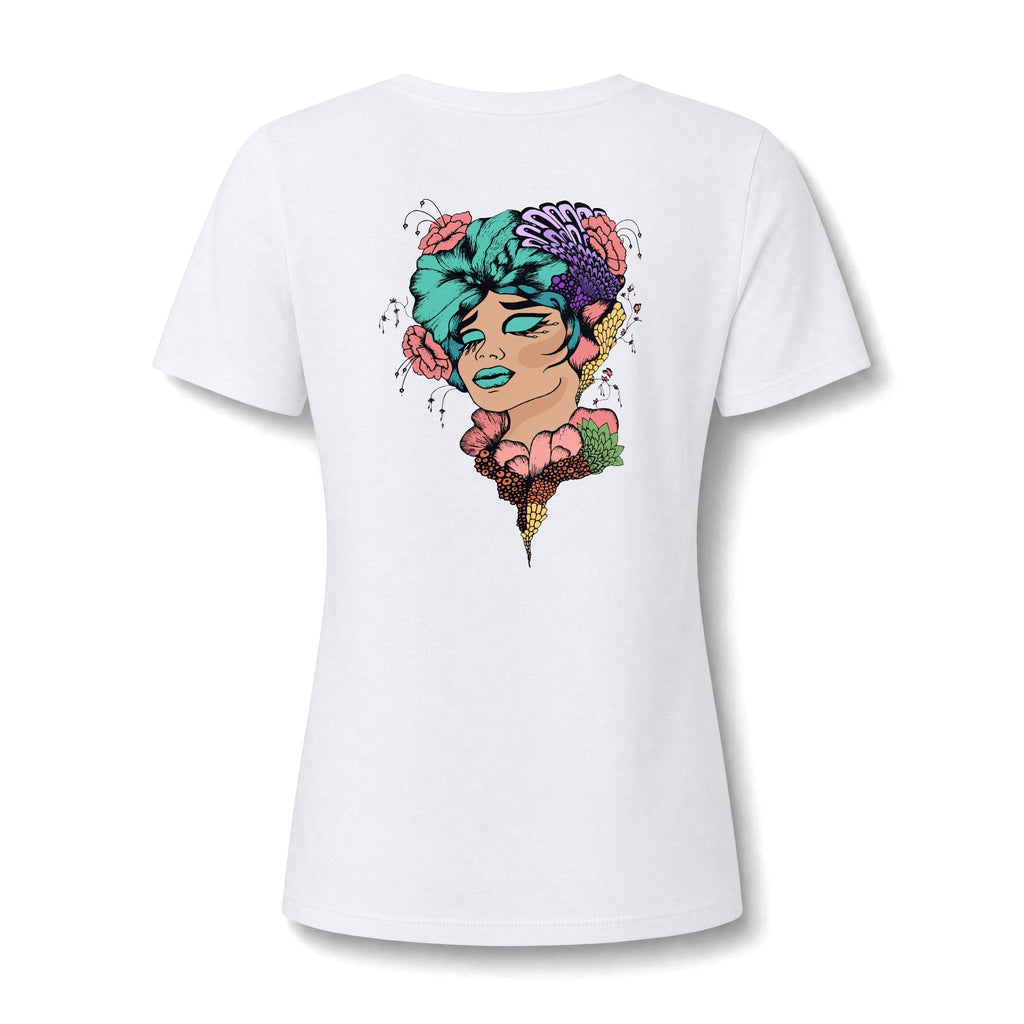 T-Shirt — Tropical Sunset Palm V-Neck Tee