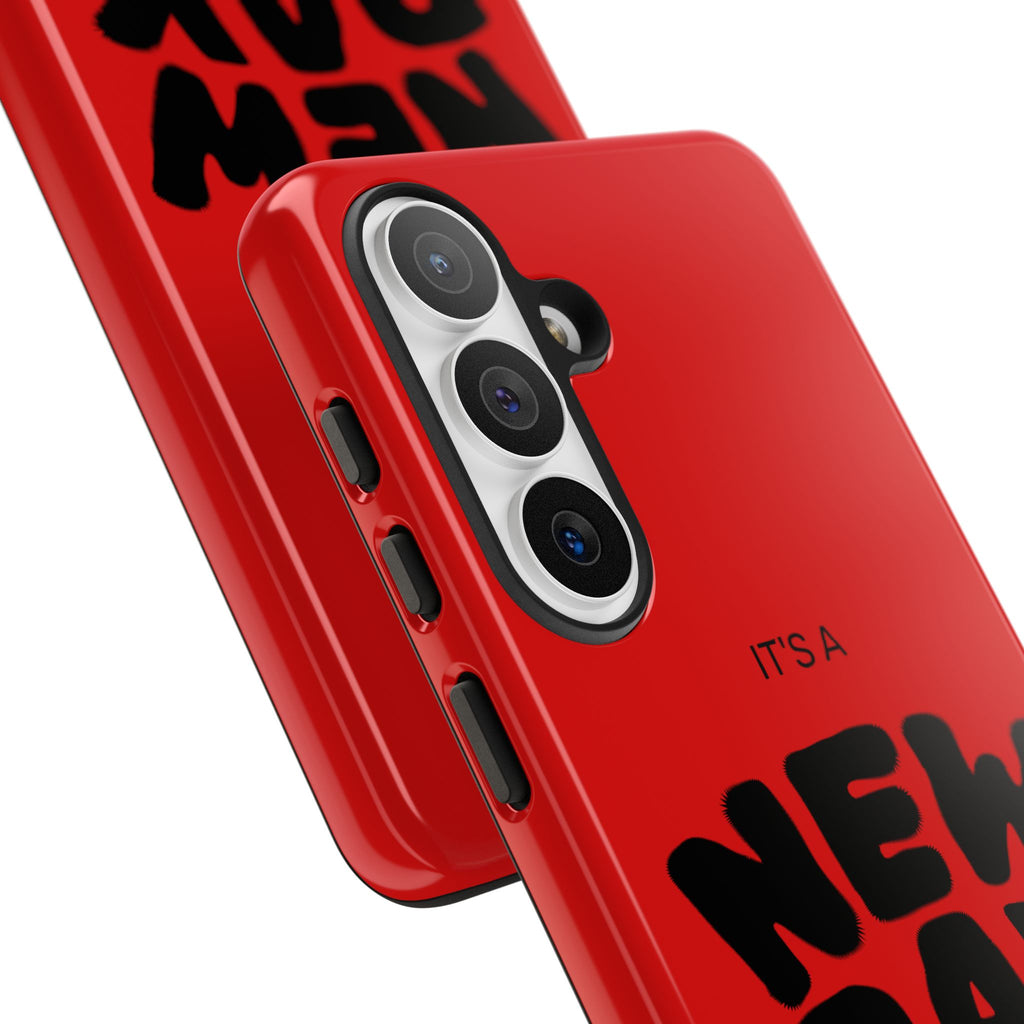 Red 'It's a New Day - Rise N' Shine' Phone Case — Motivational Protective Cover