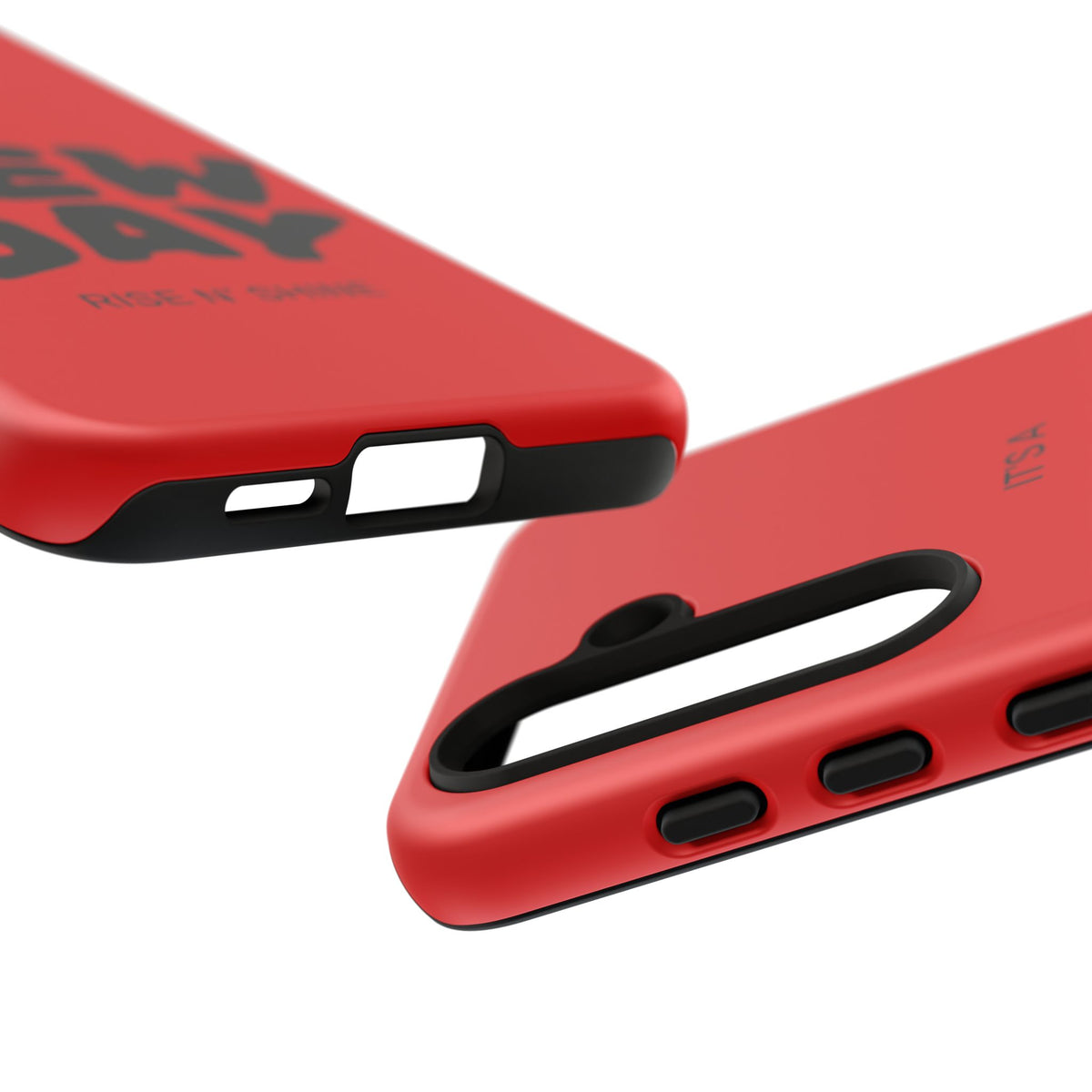 Red 'It's a New Day - Rise N' Shine' Phone Case — Motivational Protective Cover