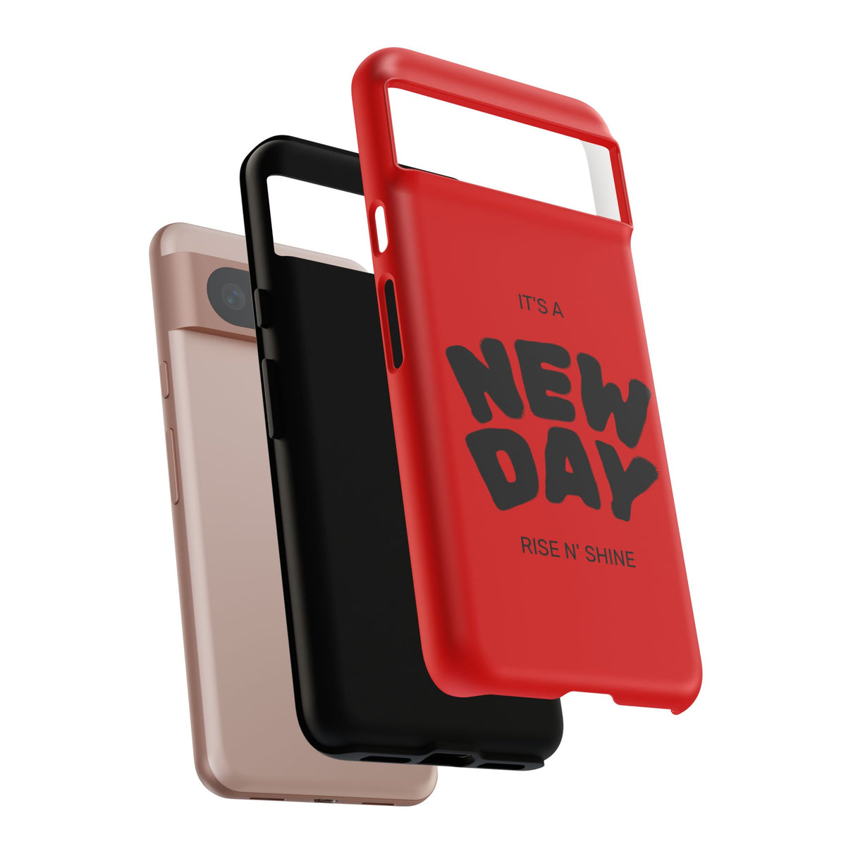 Red 'It's a New Day - Rise N' Shine' Phone Case — Motivational Protective Cover