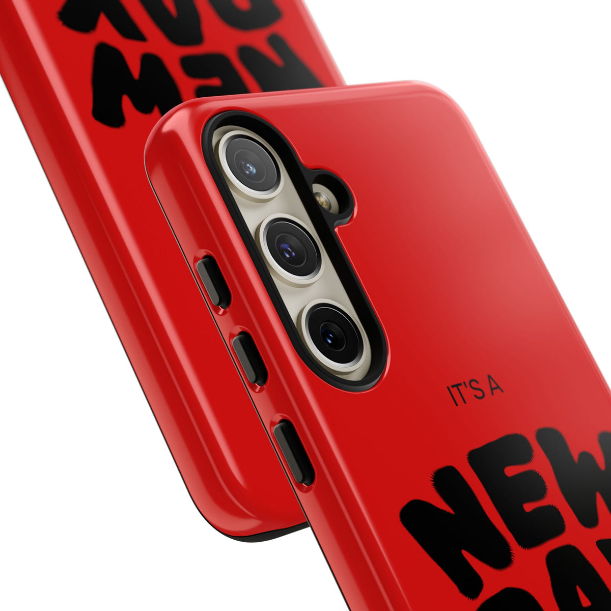 Red 'It's a New Day - Rise N' Shine' Phone Case — Motivational Protective Cover