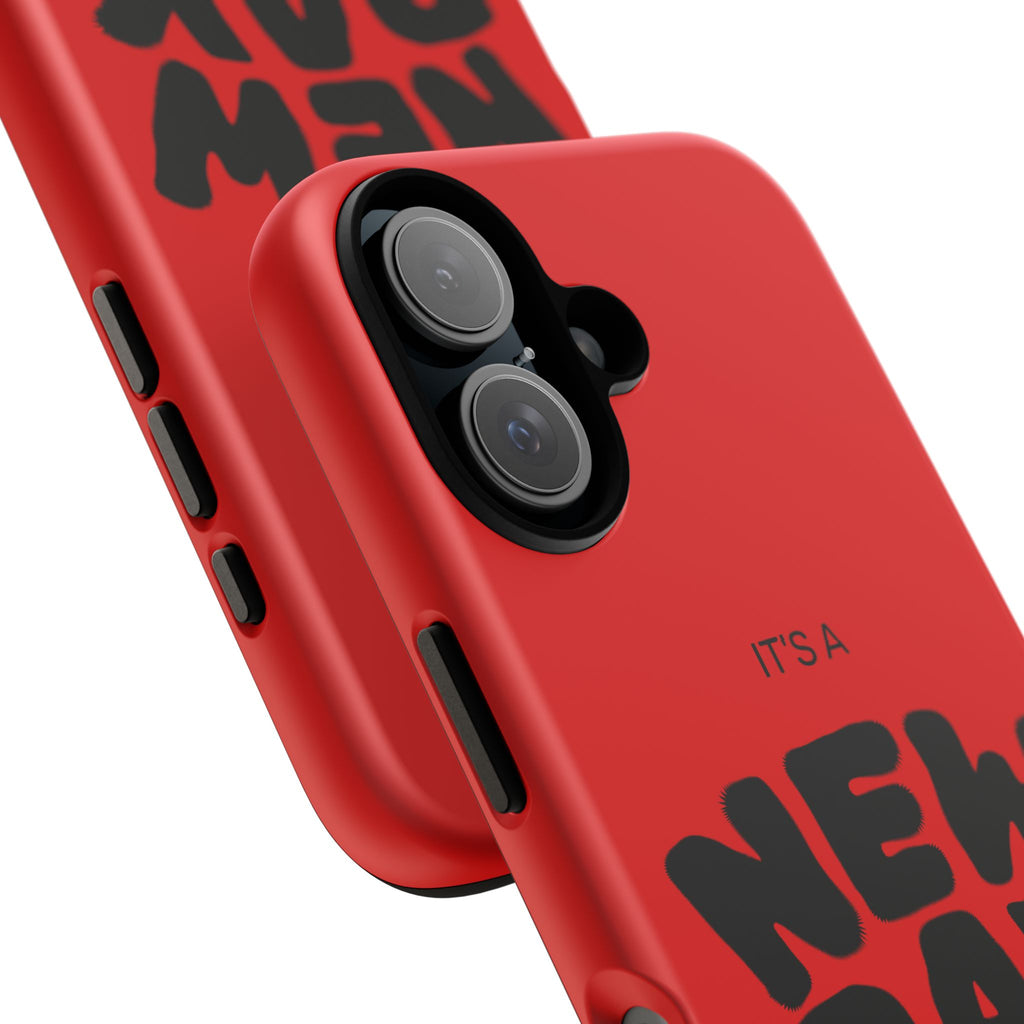 Red 'It's a New Day - Rise N' Shine' Phone Case — Motivational Protective Cover