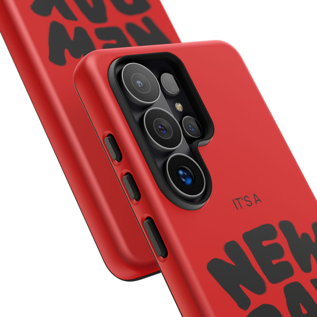 Red 'It's a New Day - Rise N' Shine' Phone Case — Motivational Protective Cover