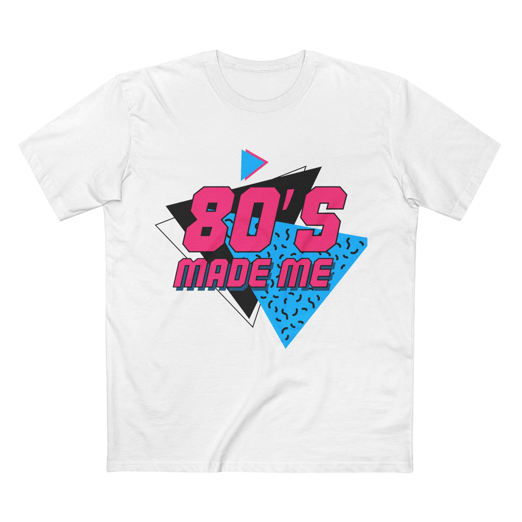 80's Made Me T-Shirt — Retro 1980s Neon Geometric Tee