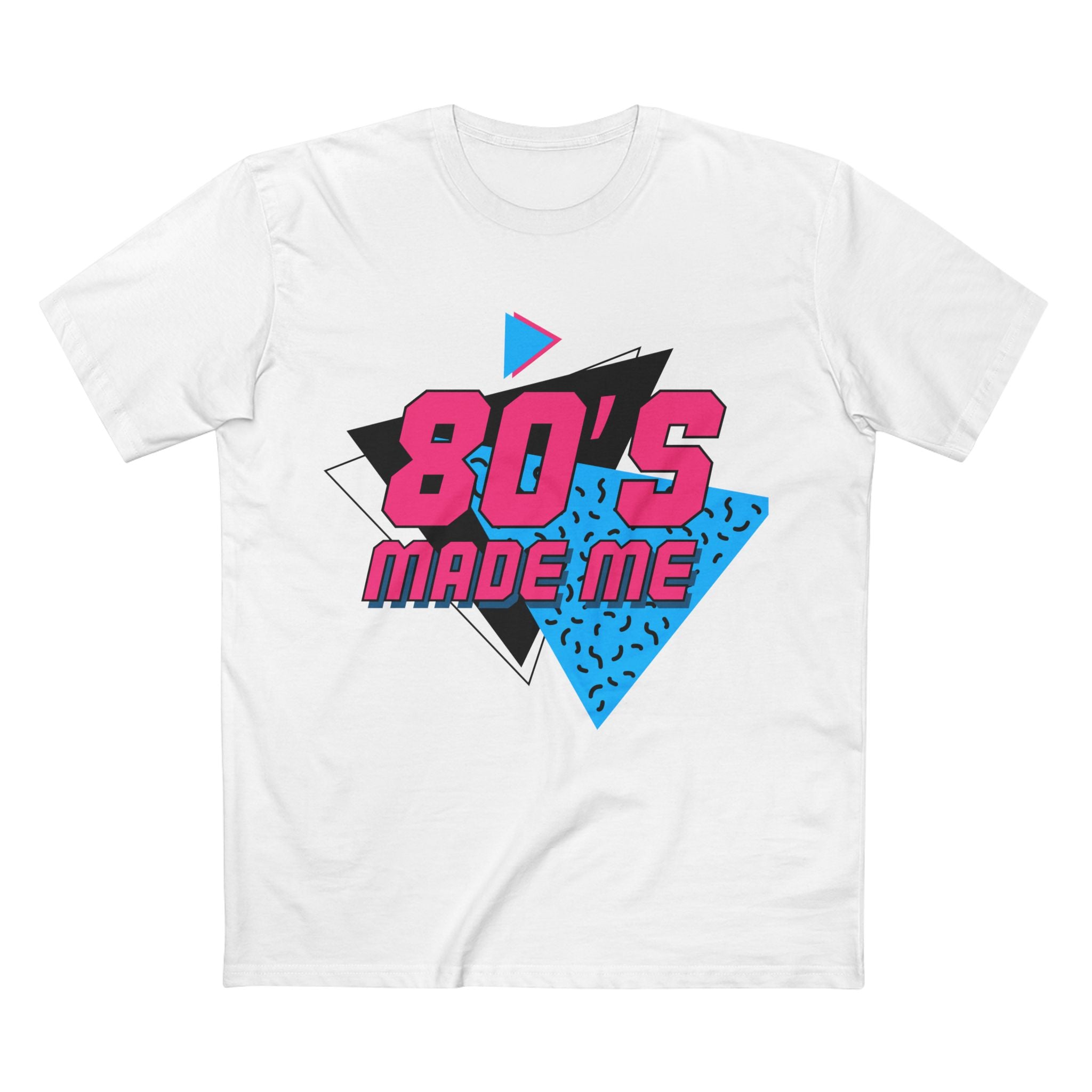 80's Made Me T-Shirt — Retro 1980s Neon Geometric Tee