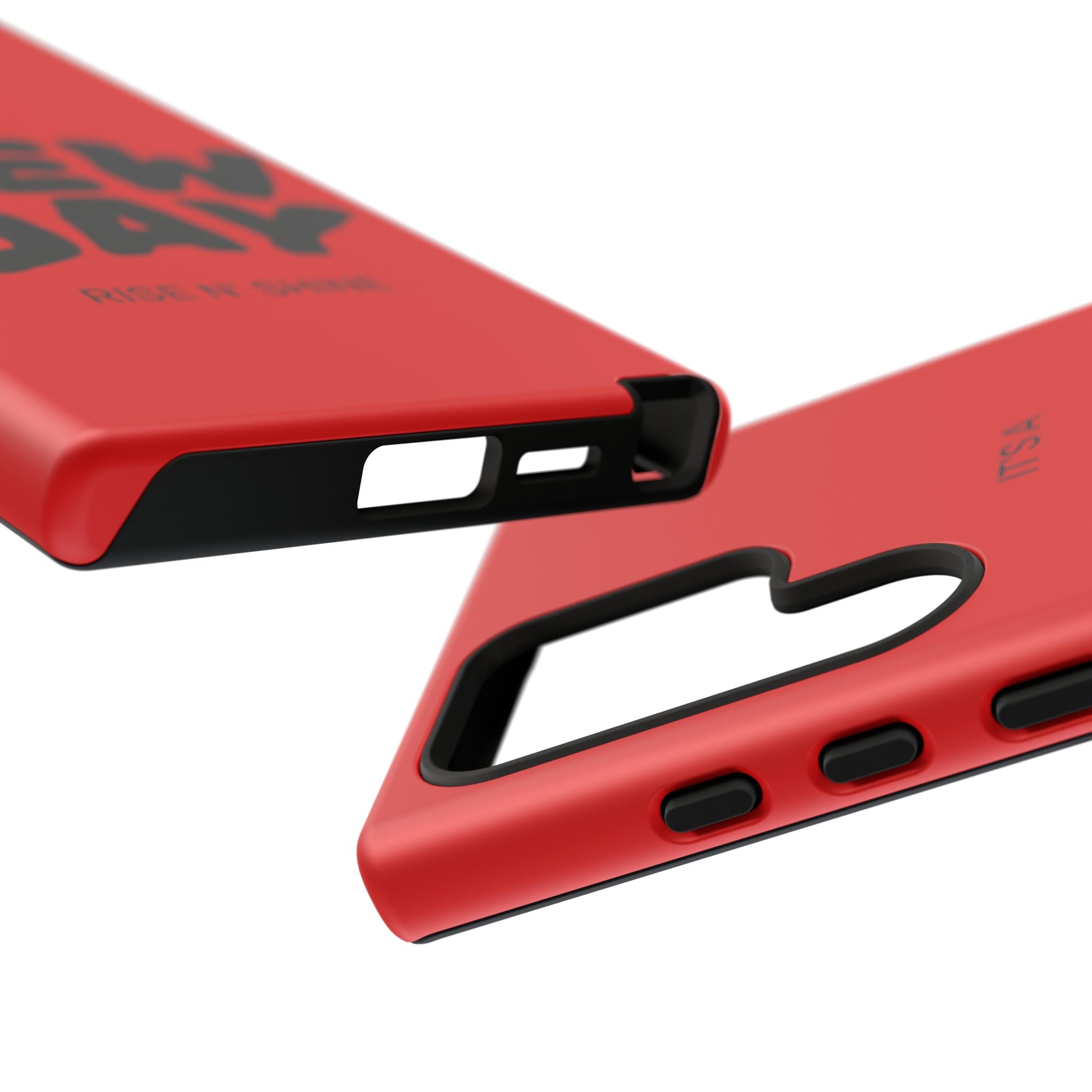 Red 'It's a New Day - Rise N' Shine' Phone Case — Motivational Protective Cover